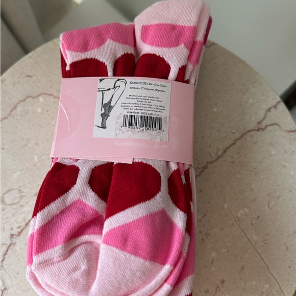Kate Spade Pink and Red Heart Socks - Picture 2 of 3